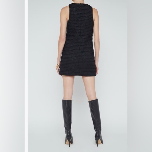 L’AGENCE Florian Metallic Shift Minidress- Black Sleeveless Dress - Picture 6 of 6